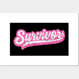 Breast Cancer Survivor - Retro Grunge Style Posters and Art